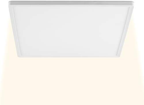 Brilliant LED Deckenleuchte Lumaro 42×42 cm ultraflache LED Deckenlampe in Weiß 22W, 3000 Lumen, 4000K neutralweiß energiesparende Deckenbeleuchtung für Wohnzimmer, Schlafzimmer, Küche & Flur