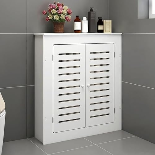 Heizkörperverkleidung Mode mit 2 Türen Für Zuhause, MDF-heizungsverkleidung, Stanzfreie Montage, für Wohnzimmer, Schlafzimmer, Badezimmer(23.6 * 23.6 * 7.8in)