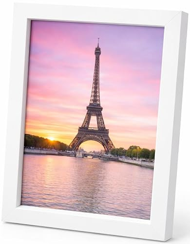 Abio Bilderrahmen 30x45cm Weiß MDF Acrylglas Fotorahmen Frame Posterrahmen für Fotos Bilder Poster Rustikal Vintage Retro