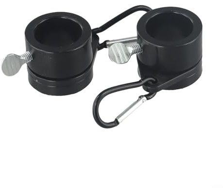 Drehbare Fahnenmast-Befestigungsringe für Stangen mit 2,5 cm Durchmesser, 2 Stück PVC-Clips für Flaggen mit Ösen, hält Flaggen frei bewegen, ohne sich zu verheddern (schwarz)