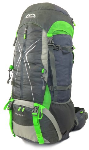 MONTIS VENTRO 75+10 Unisex Trekking-Rucksack, Wander-Rucksack & Reise-Rucksack in einem, ermöglicht dank Regenschutz Bike- & Campingtouren, moderner Look, Wirbelsäulenentlastung & Belüftungssystem