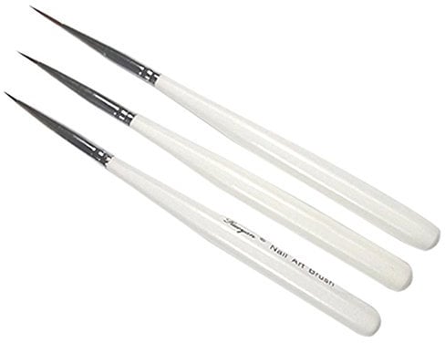 3Pcs Acrylic Super Thin Nail Art Liner Brushes Set Nail Design Painting Drawing Pen Manicure Dotting Pens Marbling Detailing Striping Polish Brush Set