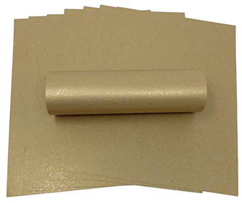 Syntego Glitzerpapier „Harvest Gold“ mit schillerndem Glanz, 120 g/m², A4, zum Basteln von Karten, Weihnachten, 10 Blatt