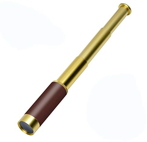 Monocular Songway portátil Bolsillo monocular Plegable Impermeable Capitán Jack Spyglass Mini Telescopio Vintage Monocular para niños Adultos