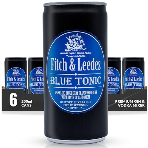 Fitch & Leedes Blue Tonic – 6 x 200ml Mixer for Citrus & Botanical Gins