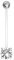 Paula & Fritz® Bauch-nabelpiercing Schwangerschafts-Piercing Zirkonia Bio-Flexibler Stab 316L Chirurgenstahlkugel Stein Bauch-Piercing Nabel Clear