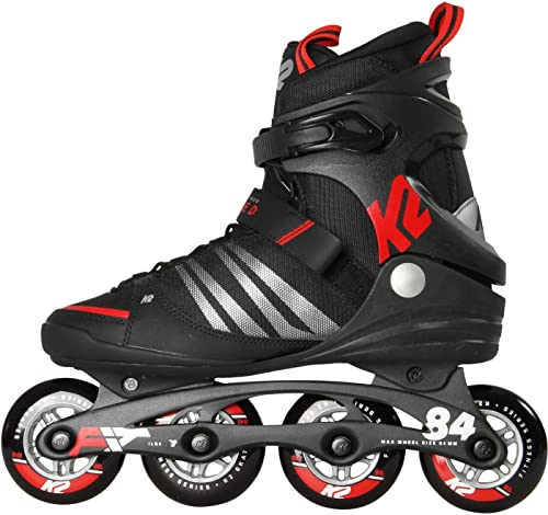 K2 Inline Skates F.I.T. 84 SPEED ALU Für Herren Mit K2 Softboot, Black - Red, 30D0260