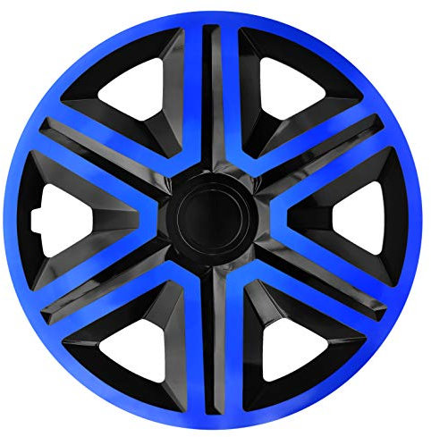 Luckyberg Radkappen - 'Fast LUX/Action' 14 Zoll 4er Set - Universal Fit für Autos und andere Fahrzeuge (Blue/Black)