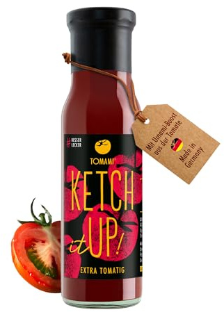 TOMAMI Ketchup 240ml - Fruchtig Intensiver Tomatenketchup & Umami-Geschmack | Ideal für den Grill & Pommes - Vegan, Glutenfrei, Sojafrei, Laktosefrei