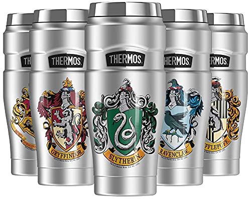 Harry Potter Serpentard House Crest, THERMOS Stainless King Gobelet de voyage en acier inoxydable, isolation sous vide et double paroi, 473 ml