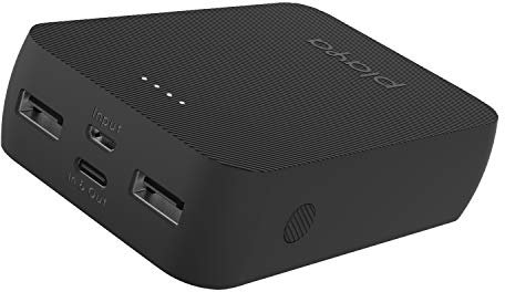 PLAYA Power Bank 10K (10000 mAh Portable Charger, Battery Pack) Charge 3 Devices at Once, Compatible w/iPhone, AirPods, iPad and more Black - USB-A to USB-C cable included
