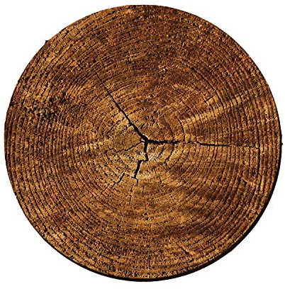 MDEIMAT Tapis de souris rond en caoutchouc avec anneau en bois et arbre de 19 cm