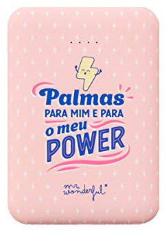 Mr.Wonderful Externer Akku für Mobiltelefone, für Mim e oder MEU Power, 2 USB-Anschlüsse, kompaktes Design mit leuchtendem Pilot, 2 bis 3 volle Ladungen, 5000 mAh