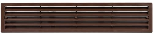Repa Market 45 x 9.2 cm / 450 mm x 92 mm Braun Kunststoff-Türlüftungsabdeckung – rechteckige Kanalabdeckung – Lüftungsschlitze – zweiseitiges Schutzgitter – Universal-Möbel-Belüftung