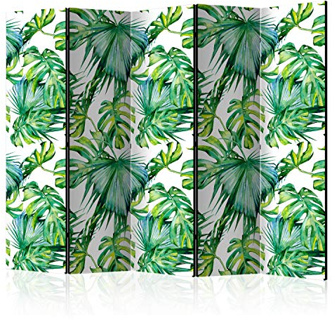 murando Raumteiler Foto Paravent Blätter 225x172 cm beidseitig auf Vlies-Leinwand Bedruckt Trennwand Spanische Wand Sichtschutz Raumtrenner Design Botanik Dschungel tropisch Monstera b-C-0261-z-c