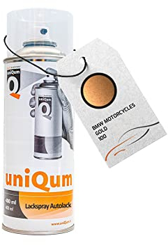 uniQum Autolack Spraydose für BMW MOTORCYCLES GOLD 100 Autolack Reparatur 400 ml