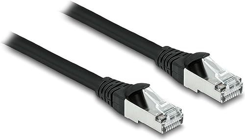 Delock RJ45 Netzwerkkabel Cat.6A S/FTP PUR Outdoor 0,5 m schwarz