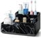 Toothbrush Holder, Detachable Non-Slip Electric Toothbrush Holder with 6 Compartments and Drainage Holes Bathroom Organiser for Bathroom, Kitchen, and Family (Black Marble)