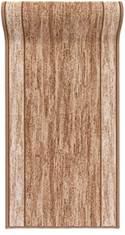 Mazovia rutschfest Teppich Läufer Flur - Modern Muster Teppichläufer - Kurzflor Flurläufer für Vorzimmer, Schlafzimmer, Küche - ÖKO-TEX Zertifiziert - Meterware Beige - 67 x 175 cm