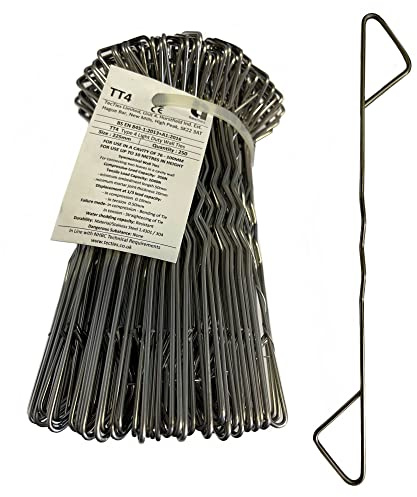 Type 4 HOUSING TIE TEC Ties - Cavity Wall Ties Stainless Steel 200mm 225mm 250mm 275mm Dwellings up to 10m high, Masonry, Brickwork (50, 275mm (for Cavity 150mm)) (500, 200mm for Cavity 50-75mm)