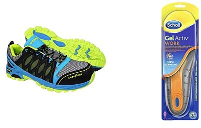 Goodyear Herren Gyshu1503 Sicherheitsschuhe, Mehrfarbig, 43 EU & Scholl GelActiv Einlegesohlen Work für Arbeitsschuhe in 40-46,5 – Für stark beanspruchte Füße – 1 Paar Gelsohlen