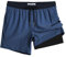 MaaMgic Short de Bain Homme Maillot 2-in-1 Séchage Rapide Slip Doublure pour Vacances sur la Plage Sport Surf 5.5,Bleu Gris Noir,XL