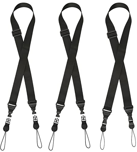 SAVITA 3 Stück Verstellbarer Schultergurt, Ersatz-Nylon-Umhängeband für Kamera Crossbody Schultergurt für Tablet-Hülle Laptoptasche Aktentasche Kamera (Schwarz)