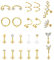 Kakonia 16G Piercing Ohr für Damen Herren Edelstahl Forward Helix Piercing Schmuck Labret Piercing Rook Daith Conch Piercing Ring Tragus Ohrringe Gold