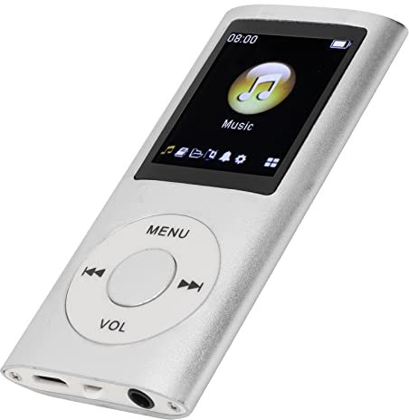 Lecteur MP3 64G, Lecteur de Musique MP3 à écran de 1,8 Pouces pour Les études Sportives, Prise en Charge MP3 WMA FLAC Ape AAC OGG et ACELP, écouteurs Inclus (Argent)