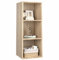 fevarbord Bücherregal mit 3 Fächern Bücherschrank Standregal Büroregal für Wohnzimmer Arbeitszimmer 30 x 30 x 80 cm Eiche