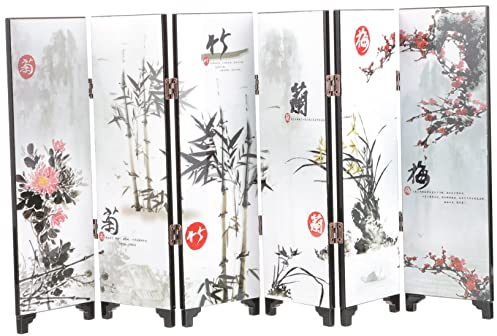 Veemoon Chinesischer Lack Mini Paravent Dekorative Raumteiler Trennwand Traditionellen Stil