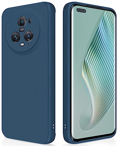 GiiYoon Hülle Kompatibel mit Honor Magic 5 Pro, Hochwertiges Liquid Silicone Case, Rundumschutz Handyhülle, Kratzfestes Weiches Mikrofaserfutter- Blau