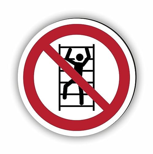 Verbotszeichen/Verbotsschild Aufsteigen verboten (P009) - zum markieren von Verbotszonen nach DIN EN ISO 7010