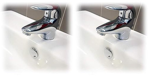 Fischer Tappo Troppo Pieno TTP K Cromato Coperchio Adatto per Foro su lavabi, lavandini e Bidet, per bagni e cucine, 551885 (Confezione da 2)