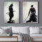 VTRXEG Japanische Samurai Bilder,Schwarz Und Weiß Japanische Samurai Portrait Poster Für Wohnzimmer Wanddekoration Ungerahmt (C,2x40x60cm)