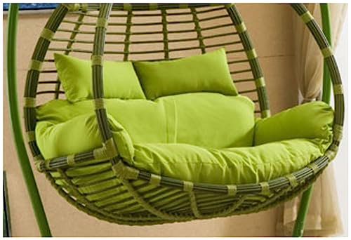 ZTGL Thicken Hanging Chair Cushion Replacement Egg Chair Cushions Double, 2 Seater Wicker Rattan Swing Cushion for Outdoor Garden, Waterproof Hanging Hammock Chair Cushion,Green