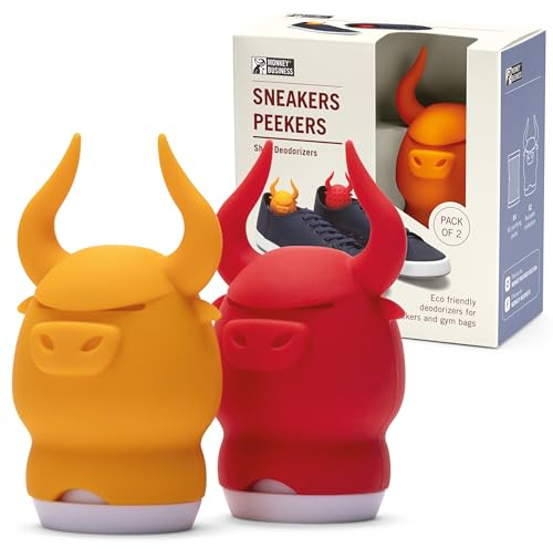 Monkey Business Geruchsentferner Für Schuhe, Schuh deo, Schuh geruch neutralisieren, Geruchsentferner für schuhe, Aktivkohle hält auch Schränke, Spinde und Turnbeutel frisch (Stierkopf)