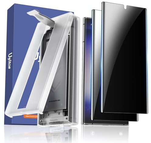 Uyiton Protector de privacidad para Samsung Galaxy S22 Ultra/S23 Ultra, 2 unidades de PET Privacidad Fácil Montaje Deslizante 30° Protección de Privacidad Antiespía Protector de Pantalla para Samsung