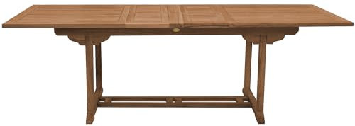 Teako Design Esstisch ausziehbar Parma Teak Massivholz, Verschiedene Größen, Rechteckig, Outdoor-Möbel, Terassentisch, Robust und Wetterbeständig, Nachhaltiges Teakholz (120 x 200-300 cm)