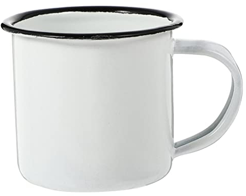 DEARMAMY 1Pc Tasse À Café En Émail Tasse En Acier Émaillé Avec Poignée Tasse De Camping En Émail Tasse À Thé En Émail Portable Tasses Petite Tasse De Feu De Camp En Métal Rétro Petite