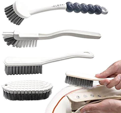 Kit de 5 cepillos para fregar, juego de 4 cepillos de limpieza de cocina, cepillo ergonómico multifuncional, cepillo de baño para lavabos, fregaderos, cocina