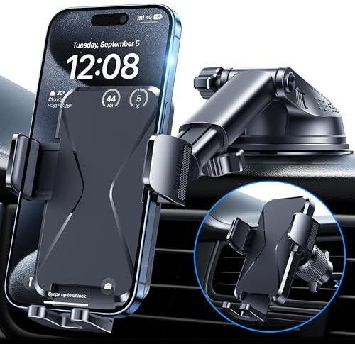 BIPOPIBO Porta Cellulare Auto [Super Aspirazione], Supporto Telefono Auto, Adatto per Parabrezza, Bocchette di Aerazione e Cruscotto, [3 in 1] Porta Telefono Adatto a tutti gli smartphone
