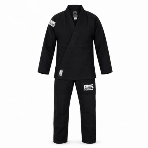 Choke&Chill BJJ Jiu Jitsu Costume pour débutant Noir, Noir , A1
