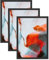 Homewit Bilderrahmen 50x70 cm Schwarz, 3er-set Bilderrahmen Aluminium mit Glas & MDF, Moderner Fotorahmen Rahmen zum Aufhängen für Fotos/Bilder/Collage/Poster