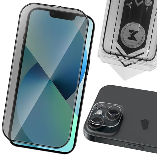 MONASAY for iPhone 13 Privacy Glass Screen Protector [1 Pack][Camera Lens Protector][Easy Installation] Matte anti-peep tempered screen Film Case Friendly