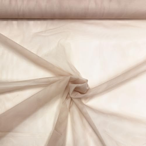 MAGAM-Stoffe Jasmin weicher Tüllstoff für Bekleidung Deko Soft Tüll Meterware (22. Champagner Beige)