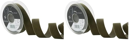 Berisfords Velvet Ribbon, Loden Green, 10.2 x 3 x 10.2 cm (Pack of 2)