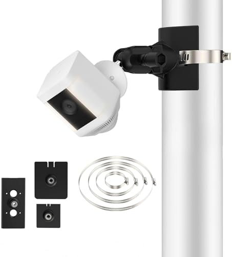 Camera Mast Mount for Ring Stick Up Cam, Pole Mounting Bracket Wall Mount for Ring Spotlight Cam Plus/Pro/Solar Panel/Pan Tilt, Accessories for Ring Outdoor Indoor Camera and Solar Panel