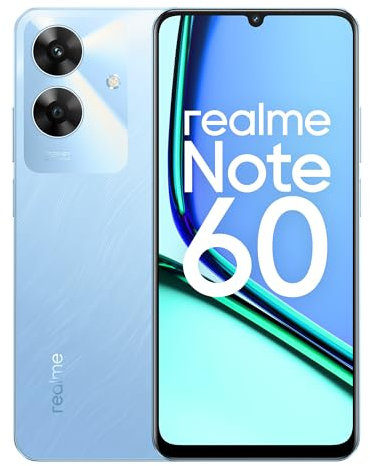 realme Note 60 Smartphone 4+128GB, Garanzia Uniforme ArmorShell 48 Mesi, Fotocamera Ultra Chiara 32MP, Schermo di Protezione Occhi 90Hz, Mini Capsule 2.0, Batteria di Grande Capacità 5000mAh, Blu