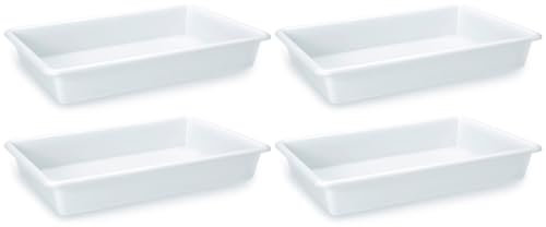 AC - Pack de 4 Bandejas Frigorificas - Capaciadad de 3,6 L - Fabricado en Plástico - Apto para Microondas y Congelador - 7 x 34 x 23 cm - Color Blanco